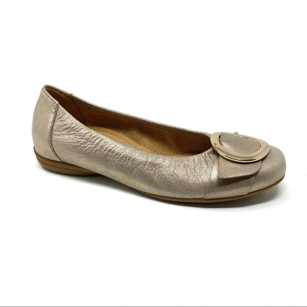 Gabor Gold metallic buckle ballet flats 22.624.62 - Picture 1 of 8